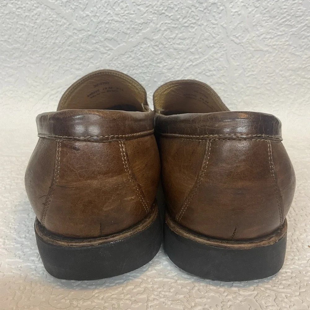 JOHNSTON MURPHY Casual Dress Shoes Cognac‎ Brown Leather Driver Loafer Size 10M